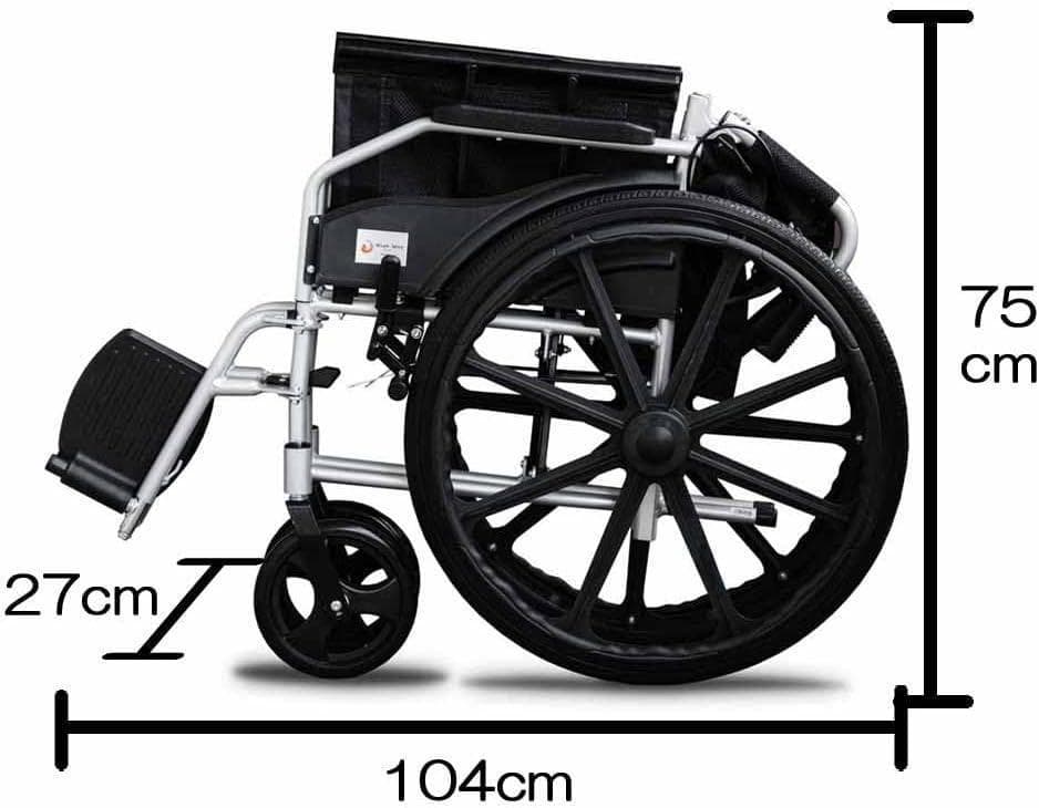 自走式折り畳み車椅子【自走式】【介護・介助用】 (オレンジ+レッド（ブルーも可）