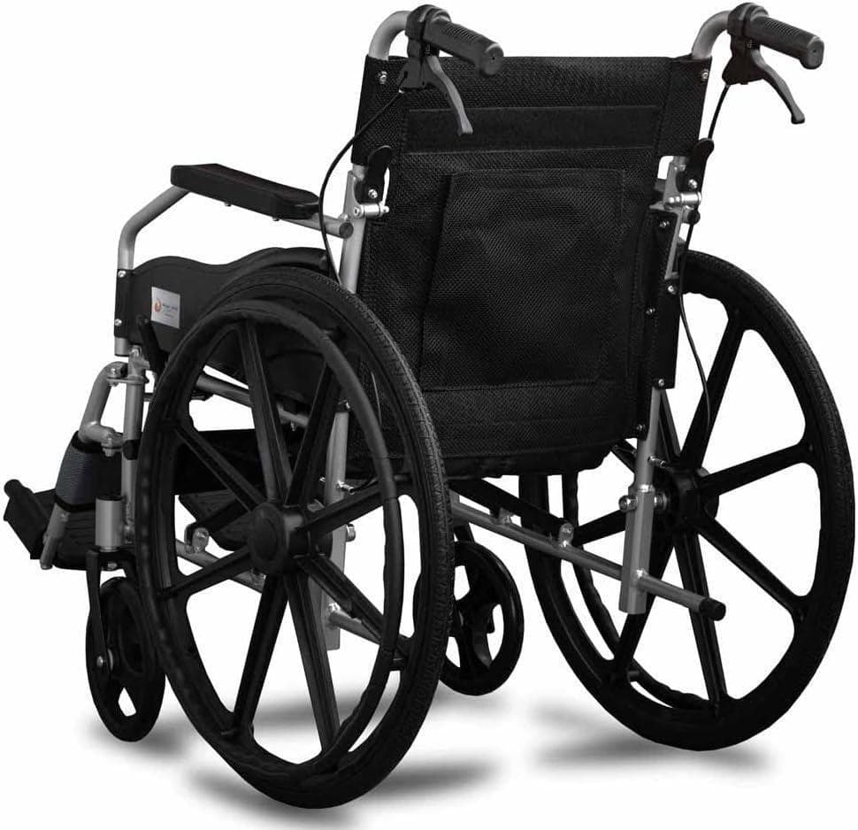 自走式折り畳み車椅子【自走式】【介護・介助用】 (オレンジ+レッド（ブルーも可）