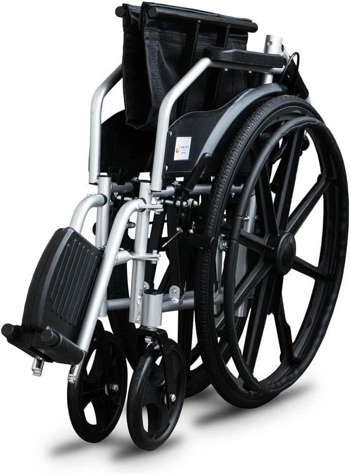 自走式折り畳み車椅子【自走式】【介護・介助用】 (オレンジ+レッド（ブルーも可）