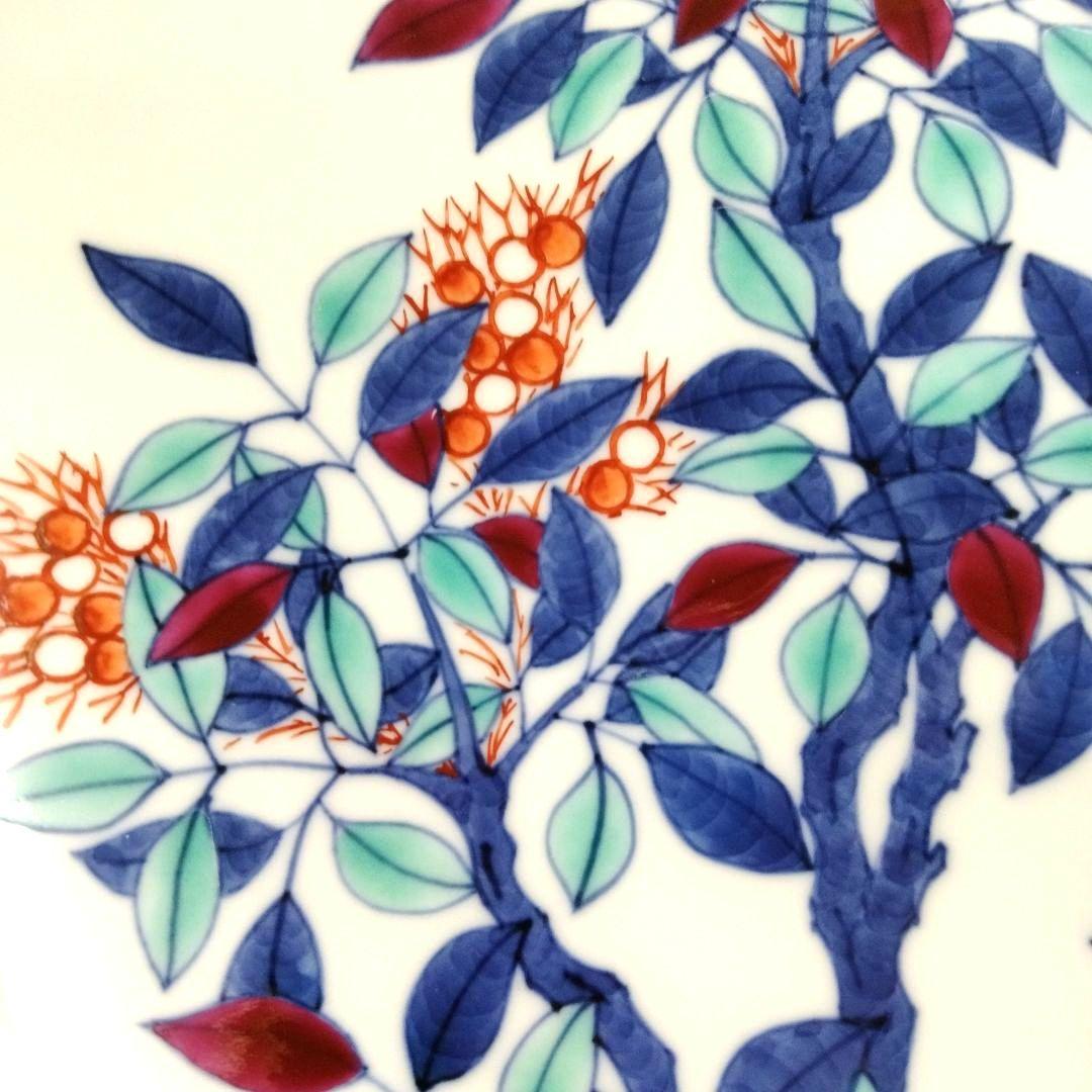 ☆ 叶 松谷 清水焼 色絵大皿