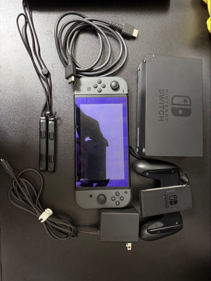 Nintendo Switch グレー + 保護グラス・マイクロSDカード付き