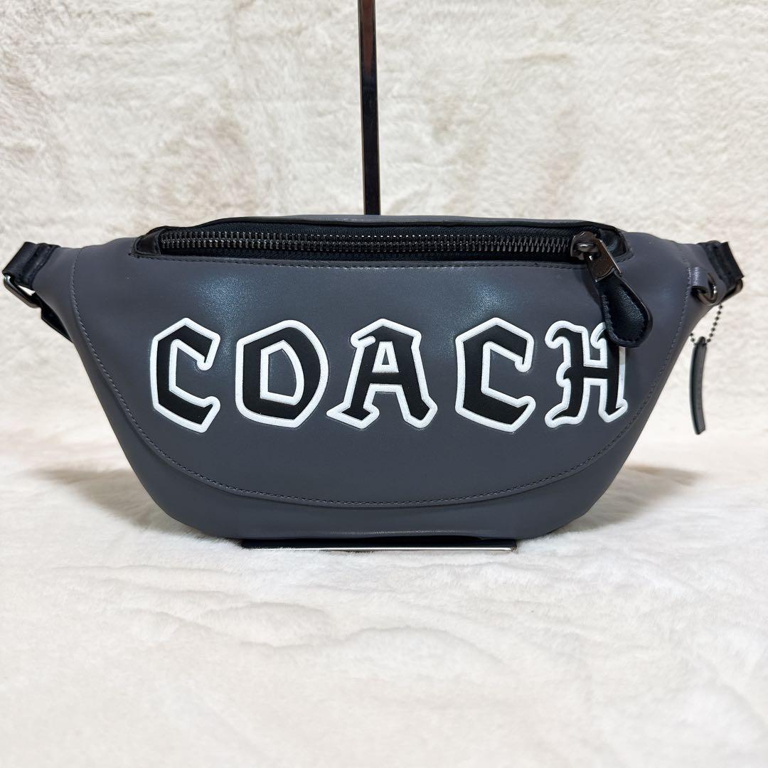 極美品✨ コーチ ウォーレン ベルト バッグ ウエストバッグ レザー グレー