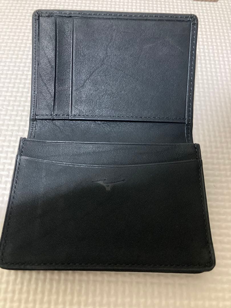 北海道日本ハムファイターズ ミズノグラブ革名刺入れ ブラック