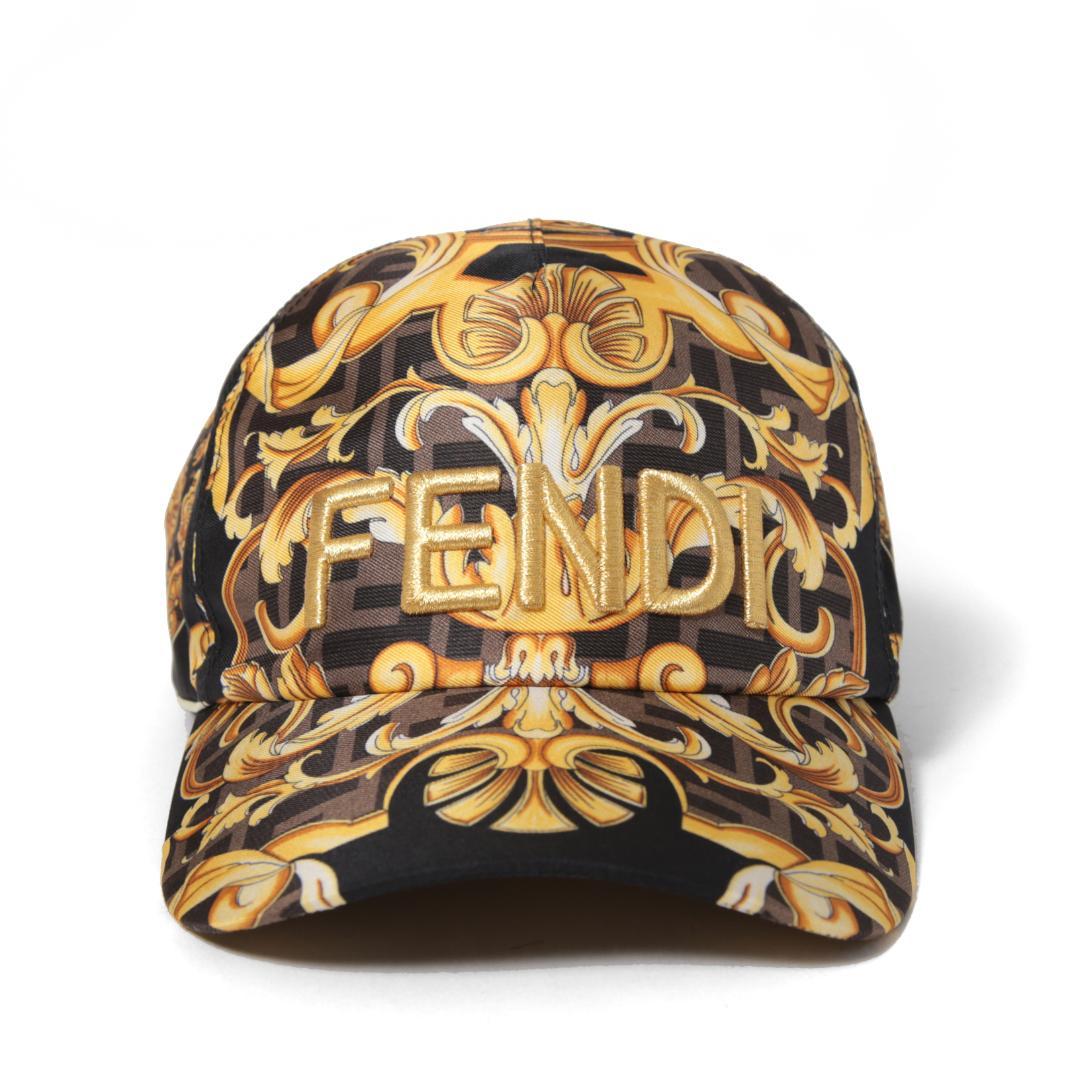 FENDACE マルチカラー シルク キャップ フェンディ x ヴェルサーチ