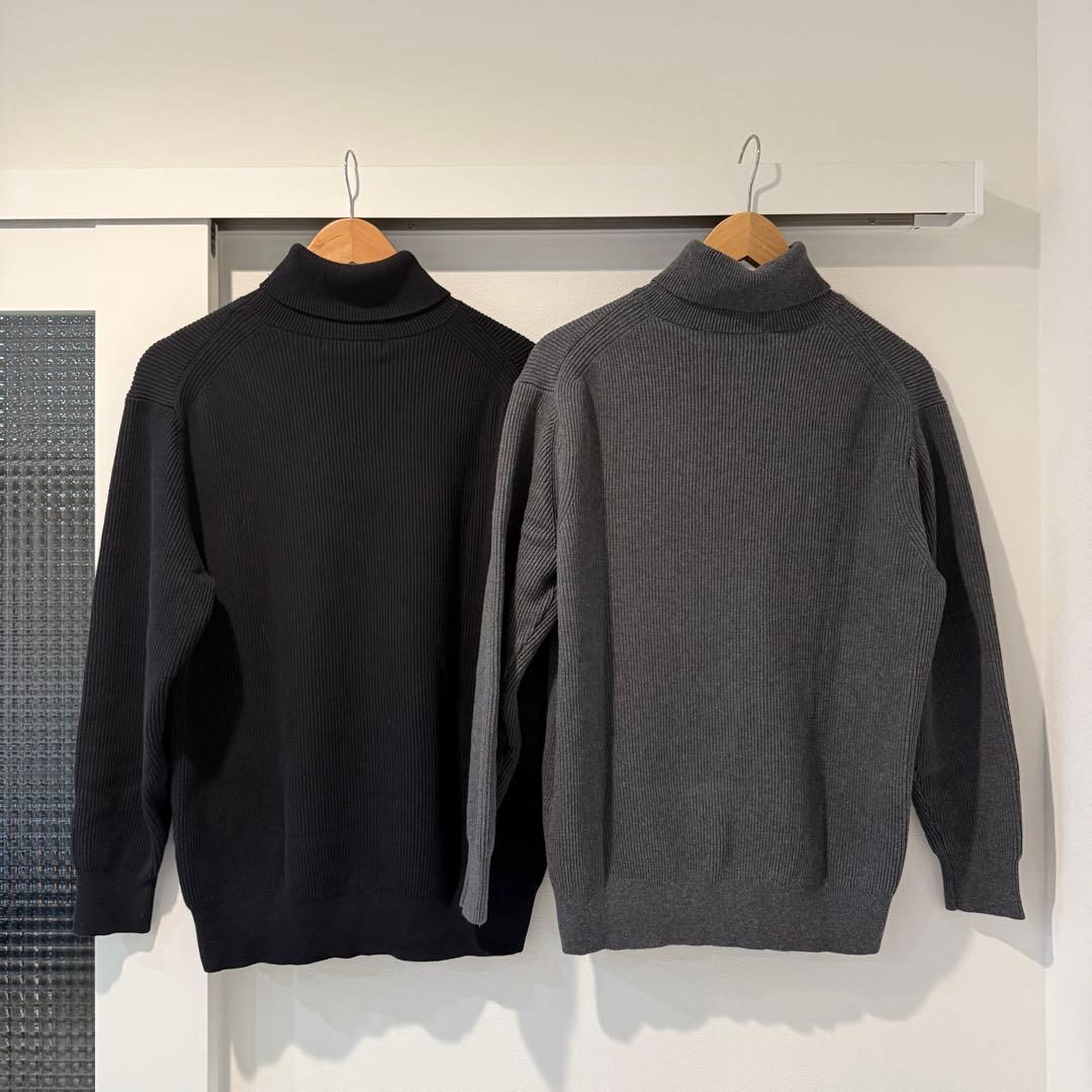 極美品◎グリーンレーベルリラクシング コットンタートルネック2枚セット M 綿