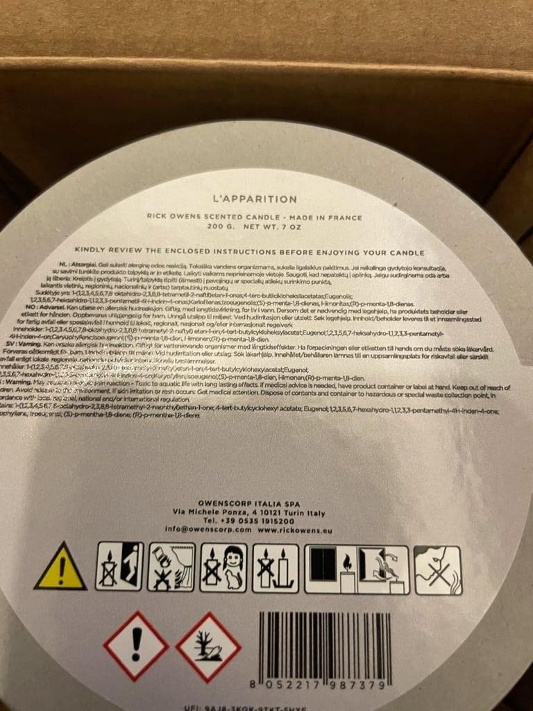 Rick Owens リック・オウエンス キャンドル