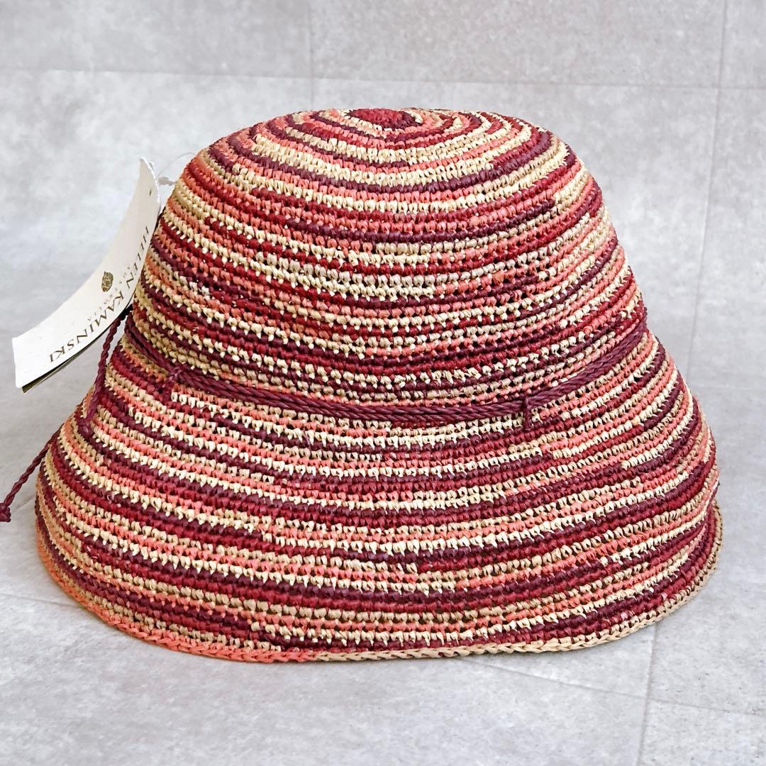 タグ付き✨ヘレンカミンスキー ラフィアハット プロバンス10 ピンク系