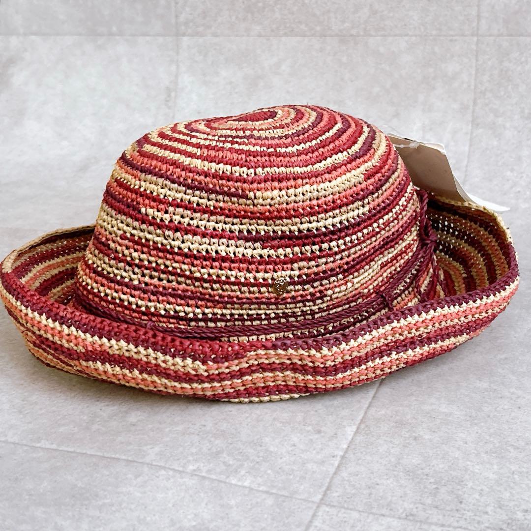 タグ付き✨ヘレンカミンスキー ラフィアハット プロバンス10 ピンク系