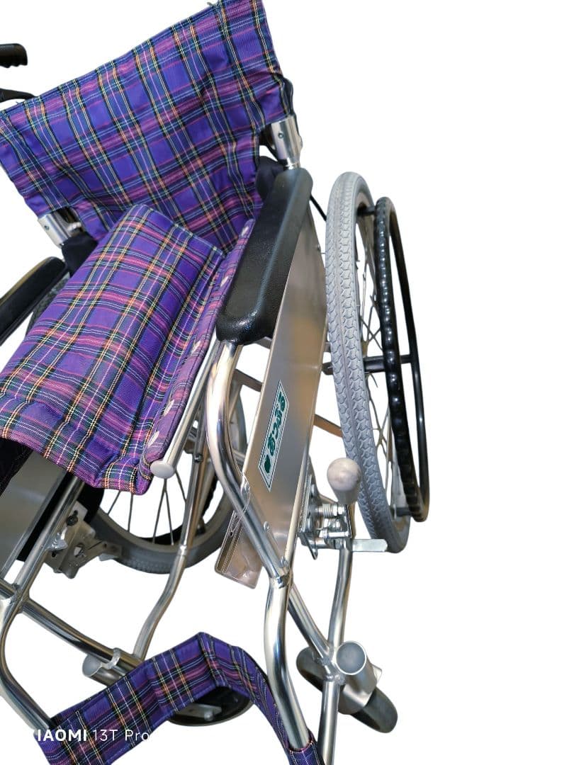 自走・介助兼用 車椅子 折りたたみ式 チェック柄（あっぷる）