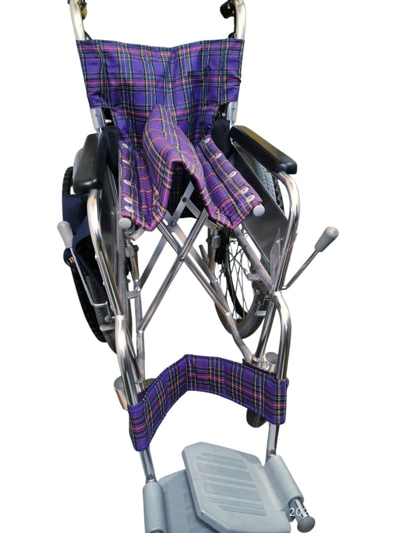 自走・介助兼用 車椅子 折りたたみ式 チェック柄（あっぷる）