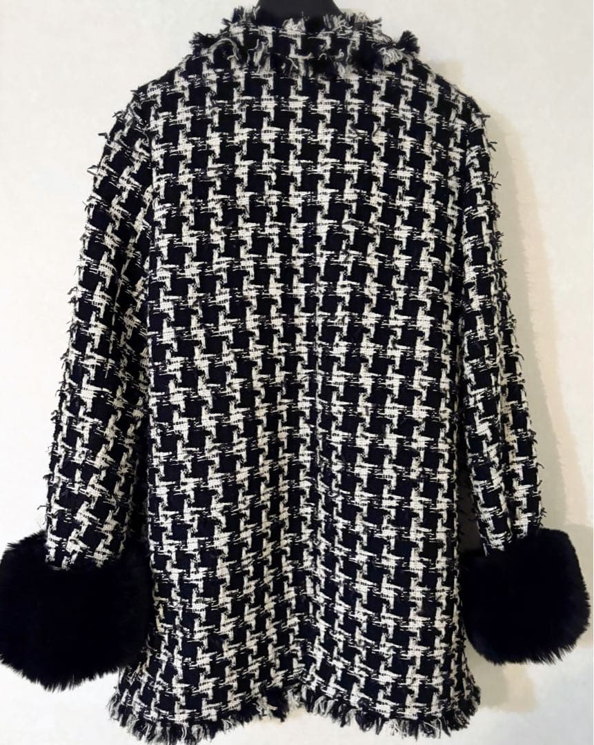 【美品】GRACECONTINENTAL ツイードファーコート　ラメ