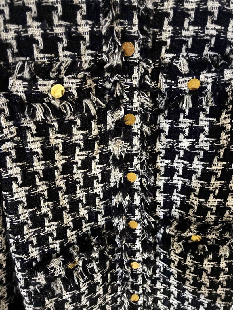 【美品】GRACECONTINENTAL ツイードファーコート　ラメ