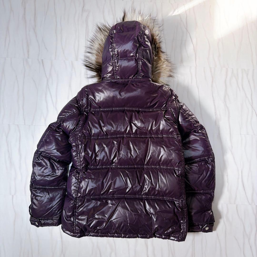 バーバリーブラックレーベル ダウンジャケット ファー ノバチェック 紺 Lサイズ