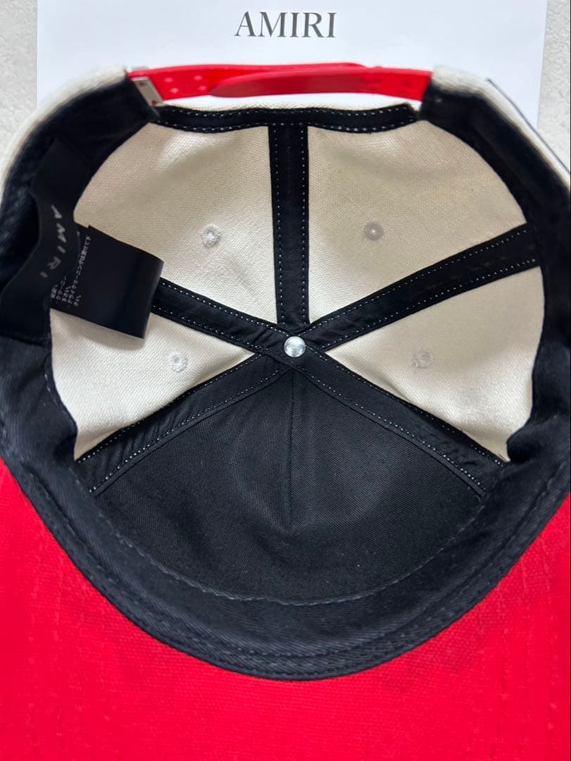 AMIRI ベースボールキャップ ホワイト/レッド