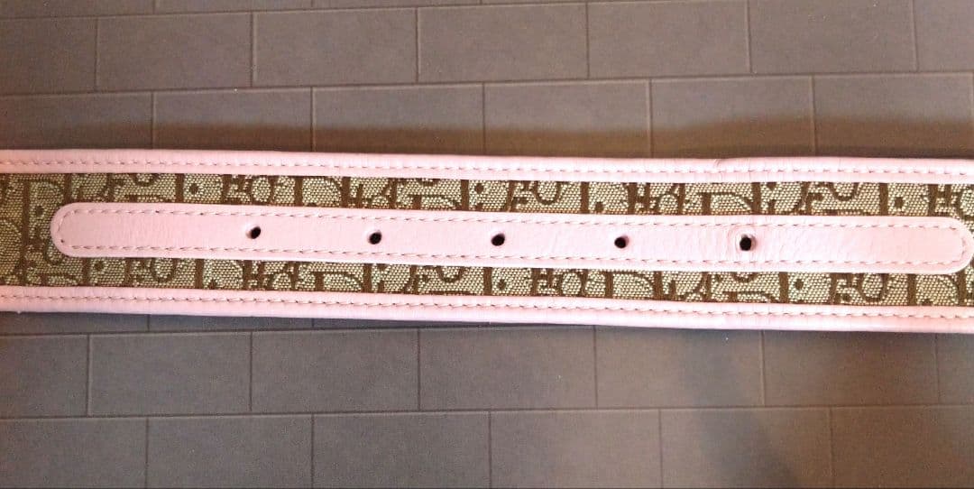 Dior ロゴパターン ベルト ピンク/ブラウン