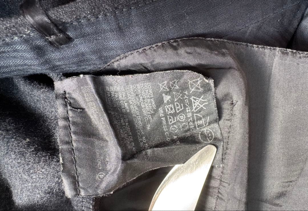 パンツ Archive PRADA leather belt slacks gray