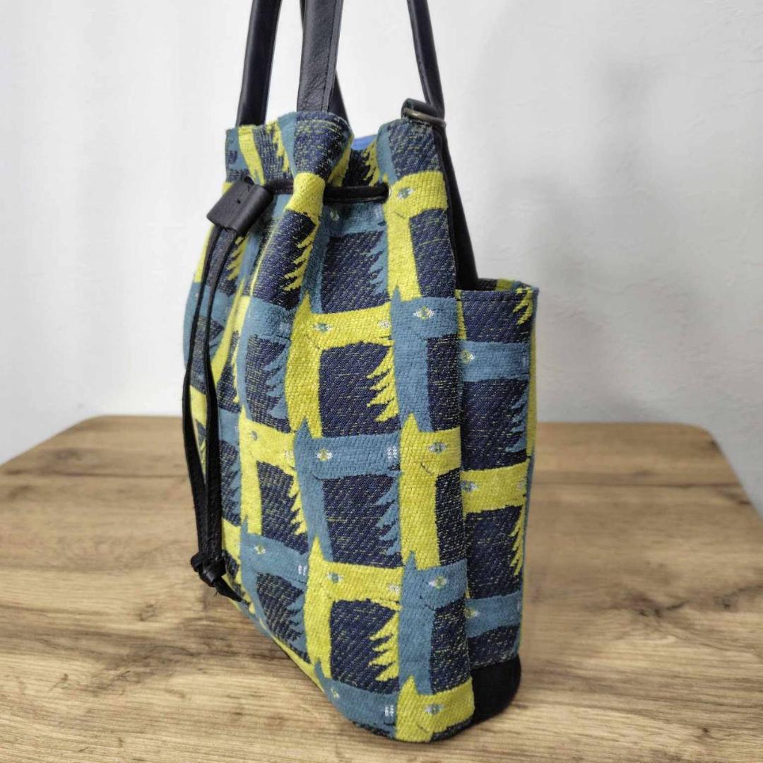 【ゆきんこ】/thoroughbredサラブレットネイビー/巾着Lサイズショル