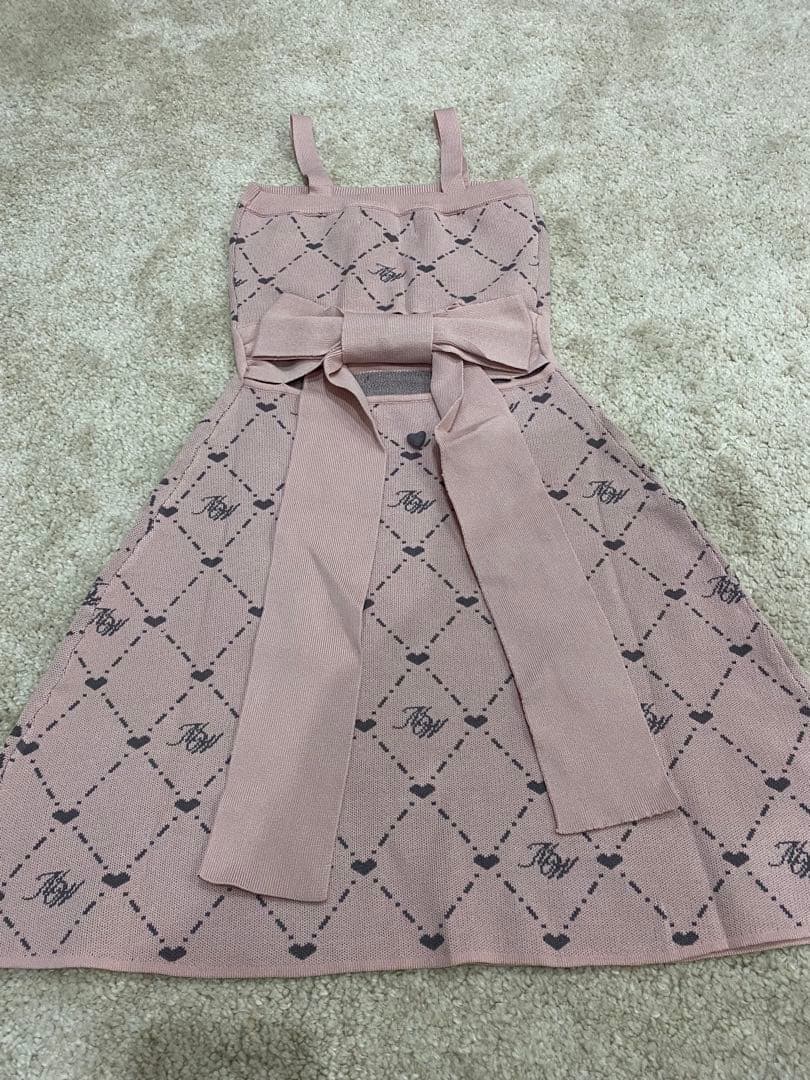 るり❣️モノグラムアンサンブルワンピース ピンク／グレー M