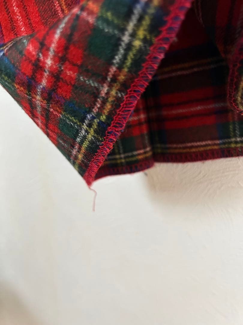 新品未使用　VAN ヴィンテージ　ウール赤タータンチェックパンツLサイズ（82）