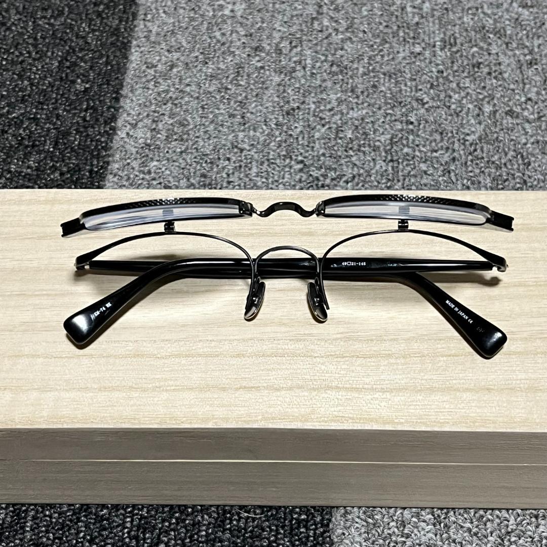 ★ 新品未使用 ★ 金子眼鏡　KM-74　BK　サーモント型　跳ね上げ式
