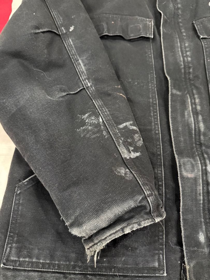 carhartt トラディショナルコート 企業 黒 サンフェード ボロ USA