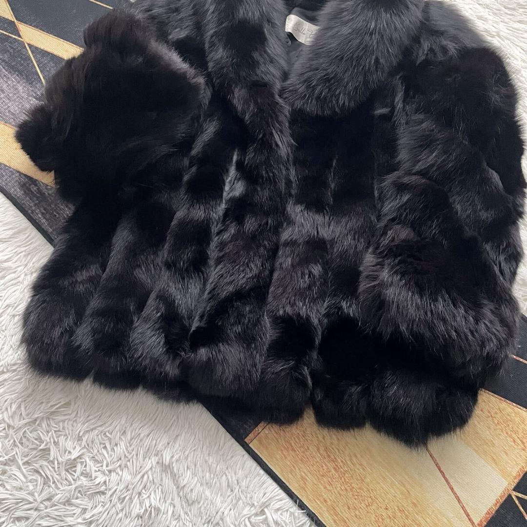 肉厚◎/総丈84 ロイヤル サガフォックス ファーコート リアルファー 毛皮 L