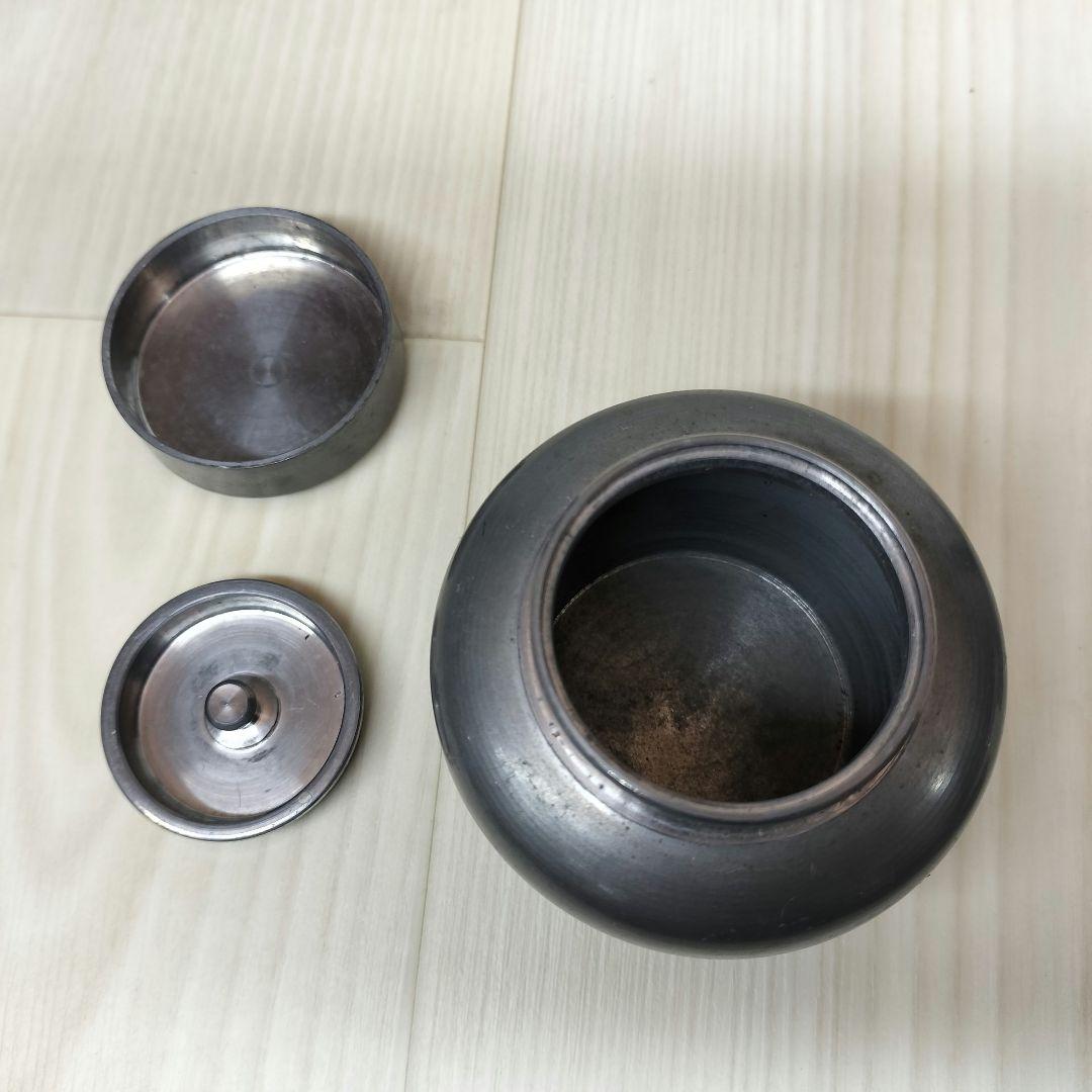 y 煎茶道具　英祥堂造　古錫　茶壷　茶心壷