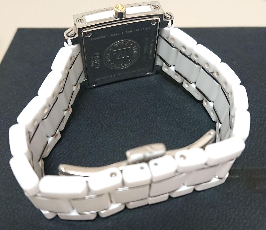 【美品】【希少】FENDI 　12pダイヤシェル　セラミック　レディース腕時計