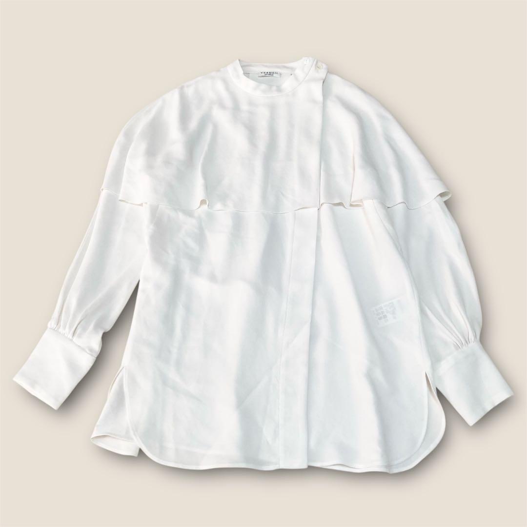 [美品]VERMEIL par iena バックサテンケープブラウス イエナ