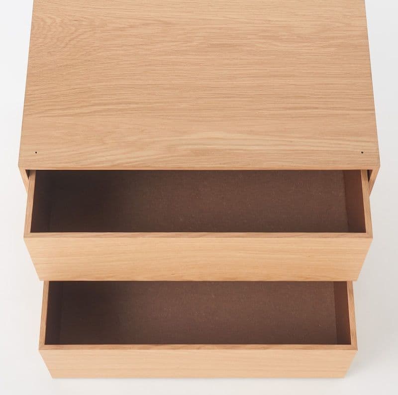 新品未使用【廃盤品】無印良品 木製収納ケース オーク材 ワイド2段