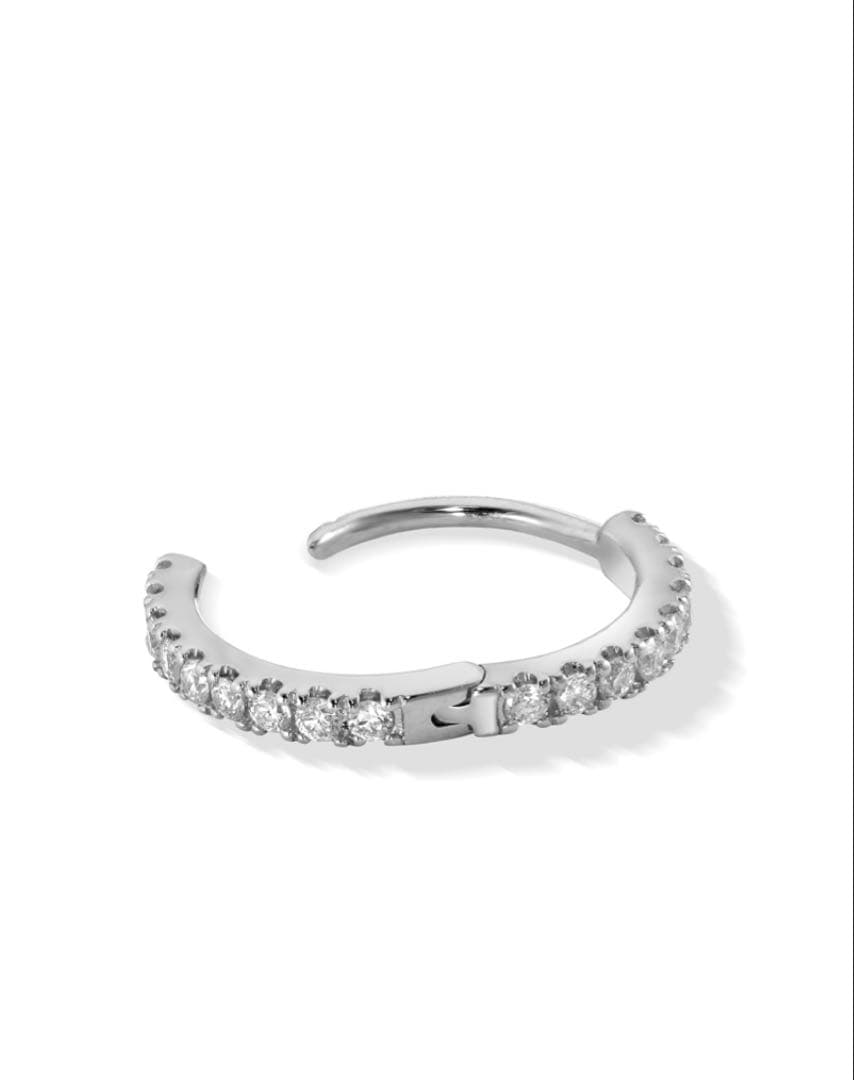 スタージュエリー　K18 YG WGクリックフープピアス　S