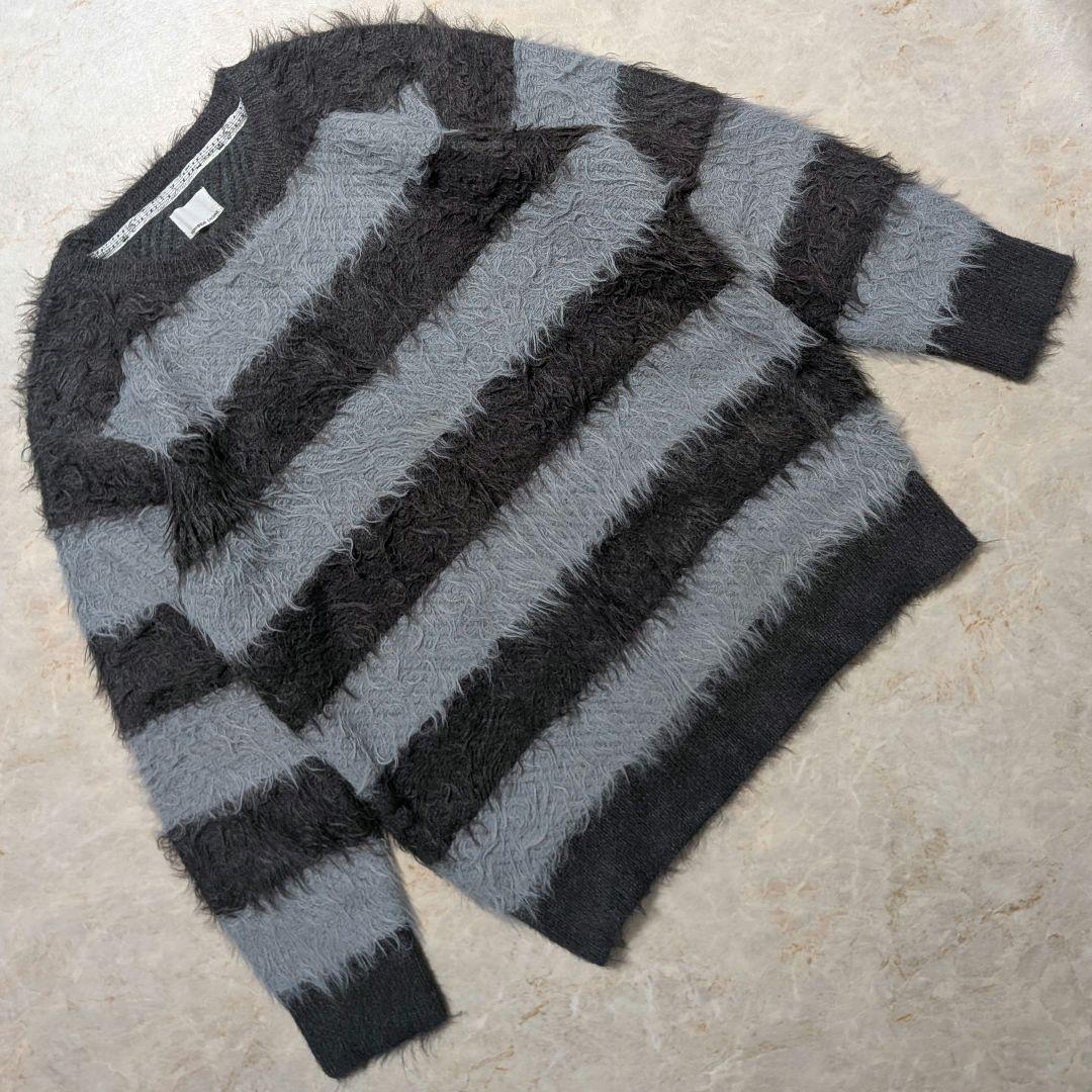 名作★廃盤品ナンバーナイン フェザーファーヤーンシャギーニットセーターアッシュ2