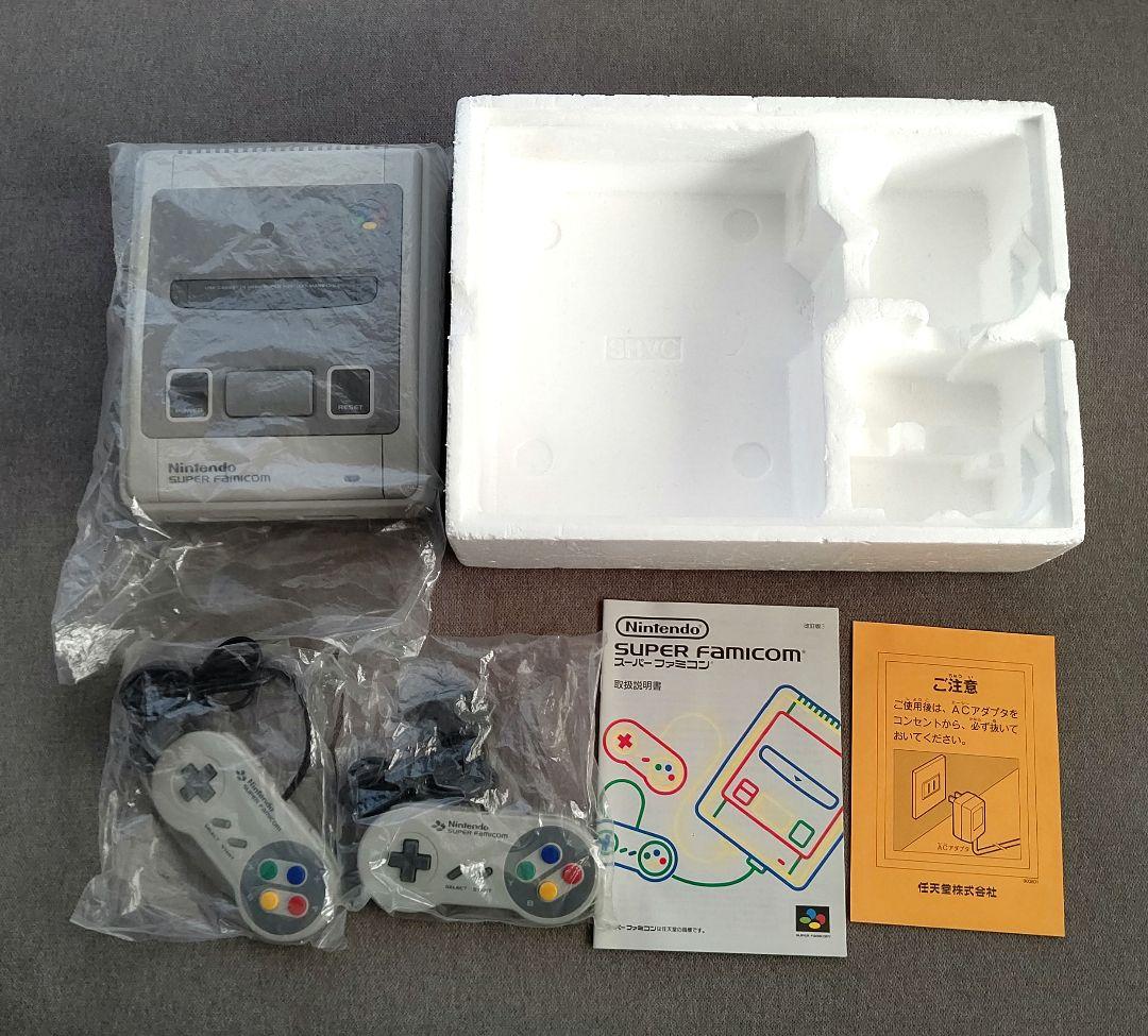 【美品】Nintendo SHVC-001 ゲーム機本体 ステレオケーブル付き