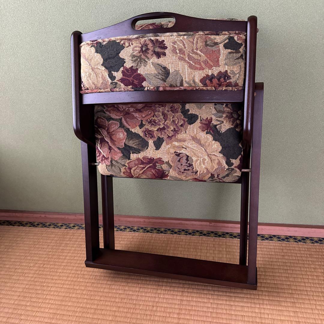 【ルンルン】持ち手付き折りたたみ椅子２脚セット