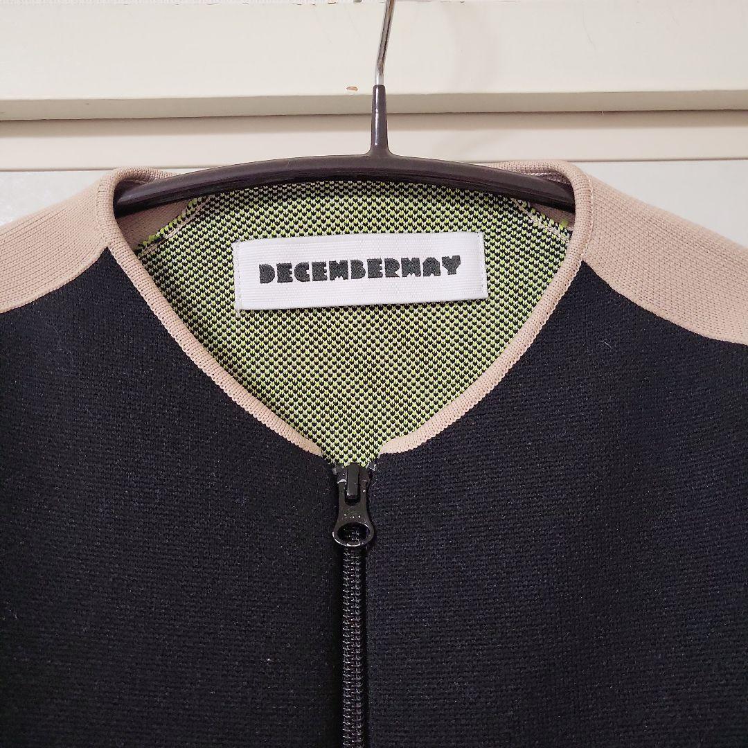 ディセンバーメイ ブルゾン レディース ニット 長袖 保温 フルジップ