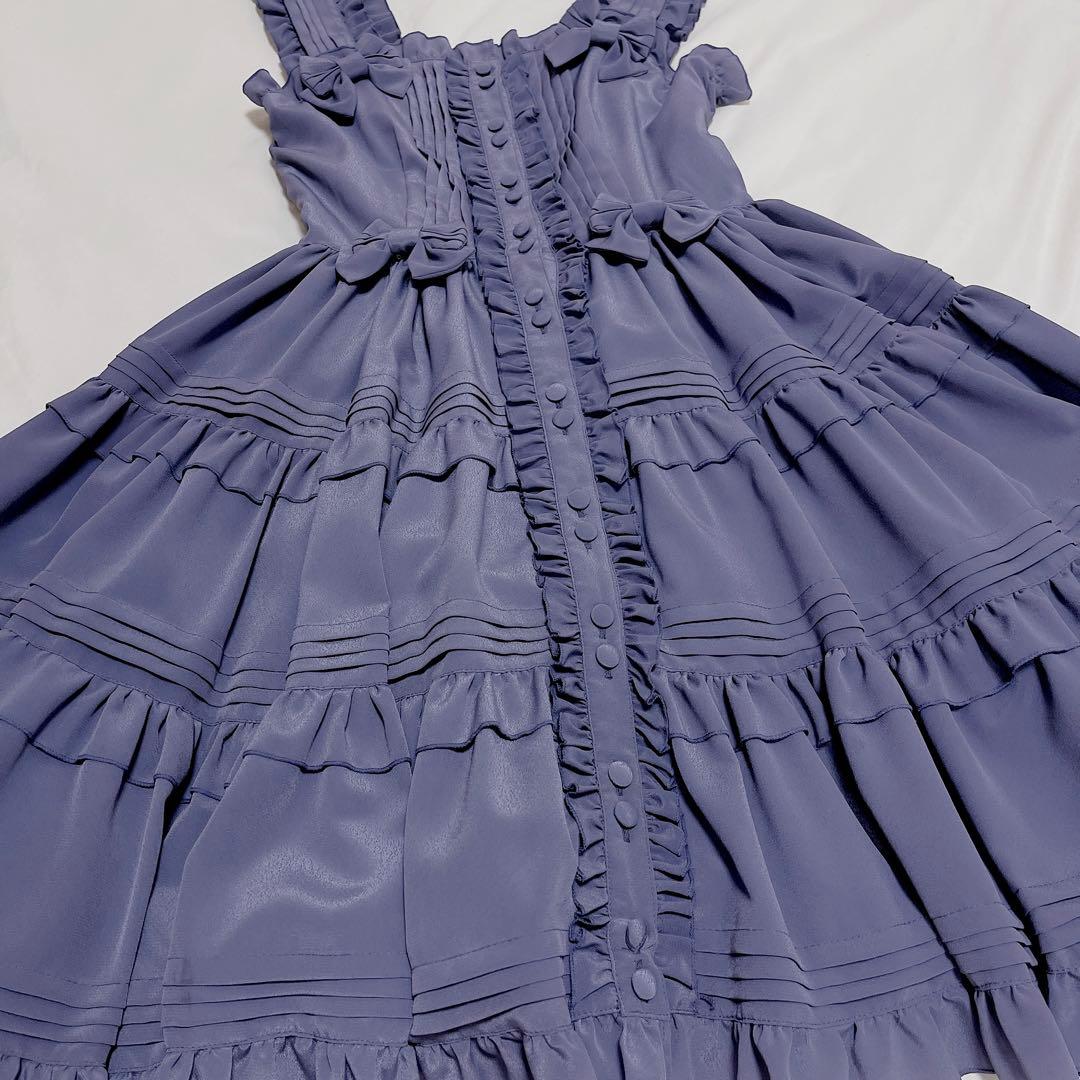 【morphose】ピンタックティアードJSK ブルーグレー