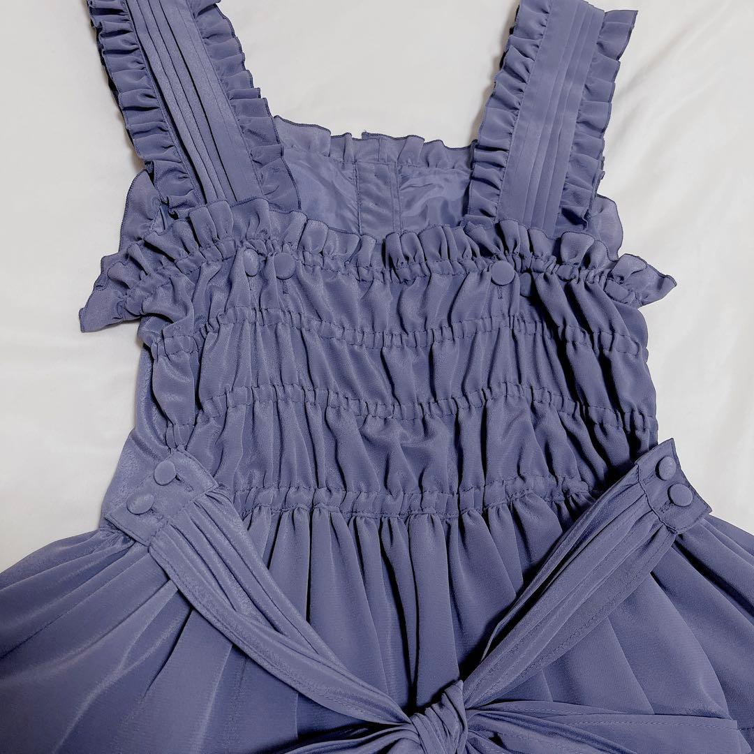 【morphose】ピンタックティアードJSK ブルーグレー