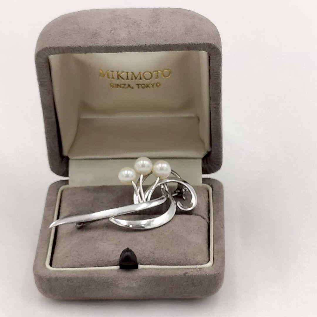 919 MIKIMOTO 真珠付 シルバー ブローチ 刻印あり 店舗にて洗浄済