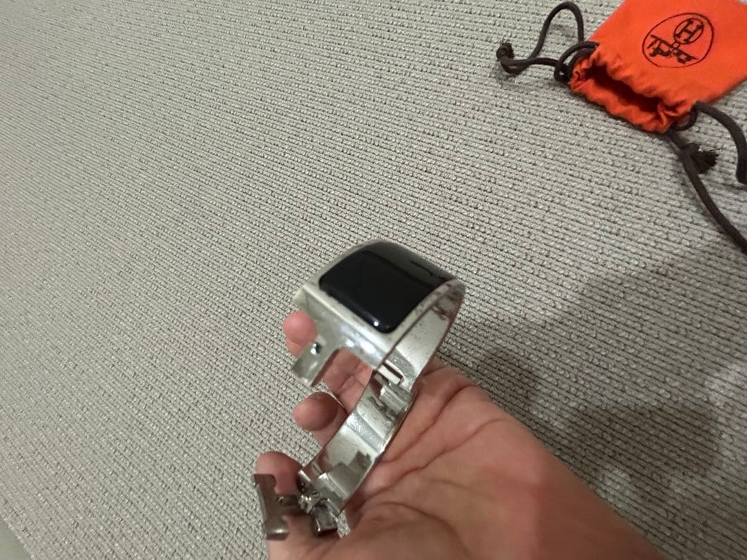 エルメス クリッククラック GM バングル H シルバー ブラック