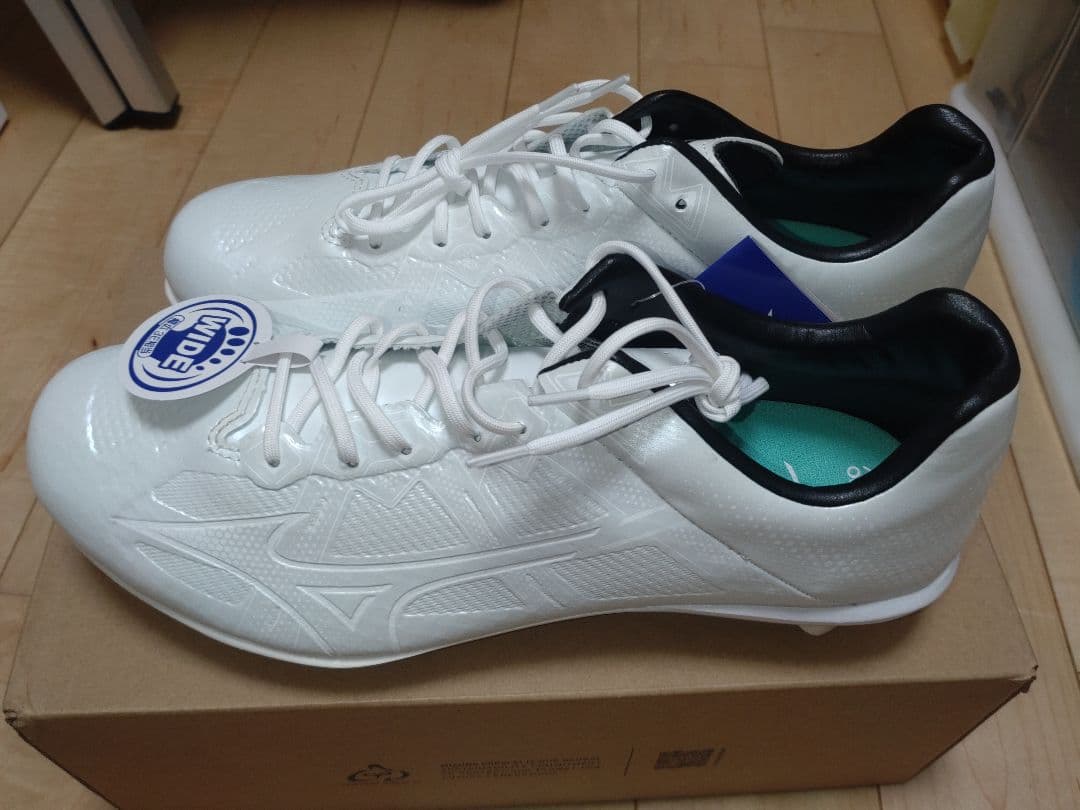 ミズノ スパイク 野球 白 ライトレボエリート2ワイド 27.0 高校野球対応