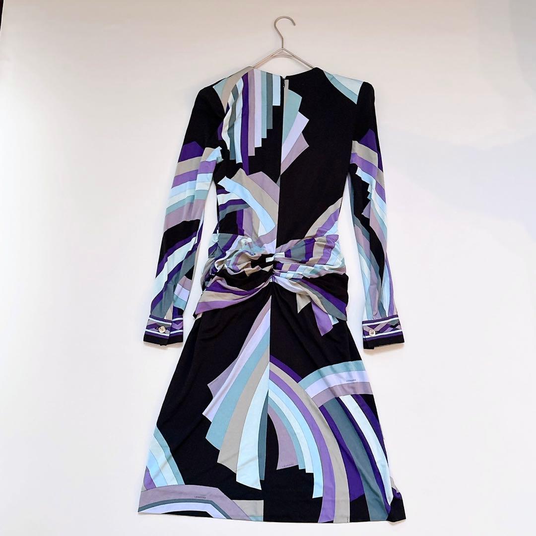 jmgdta 様 レオナールパリ シルク100% ドレープデザインワンピース