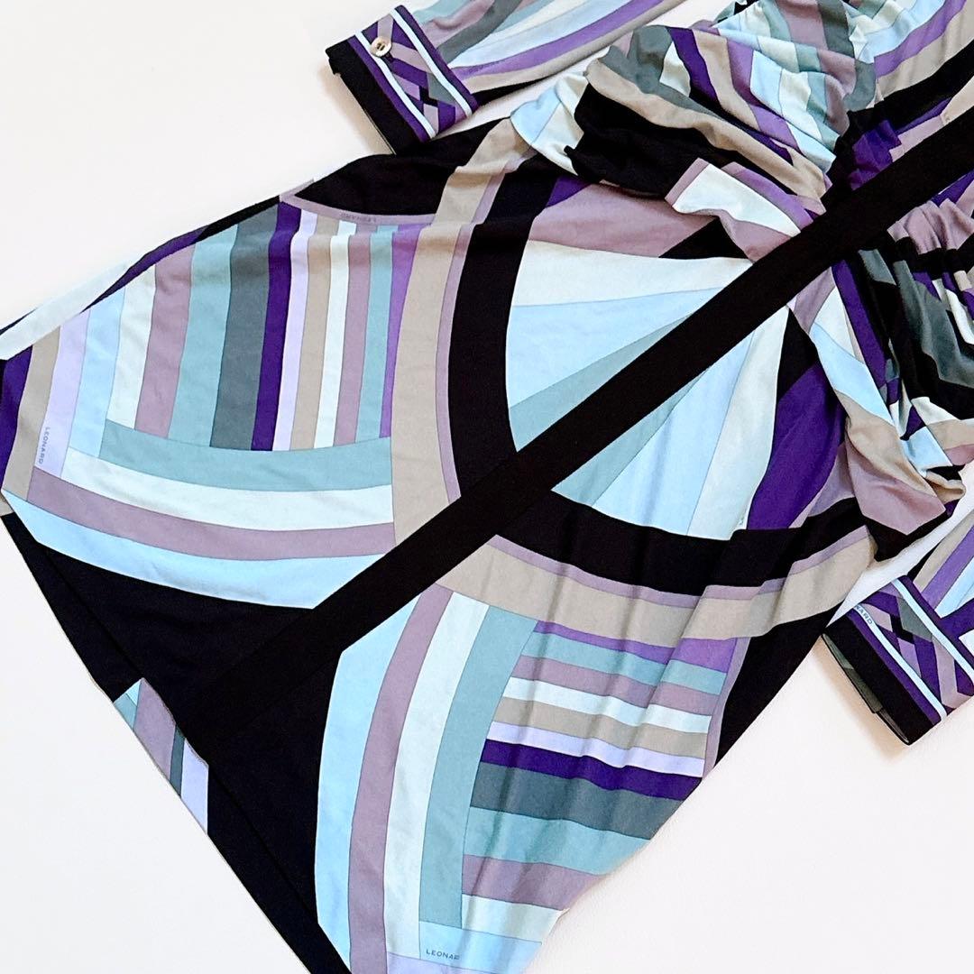 jmgdta 様 レオナールパリ シルク100% ドレープデザインワンピース