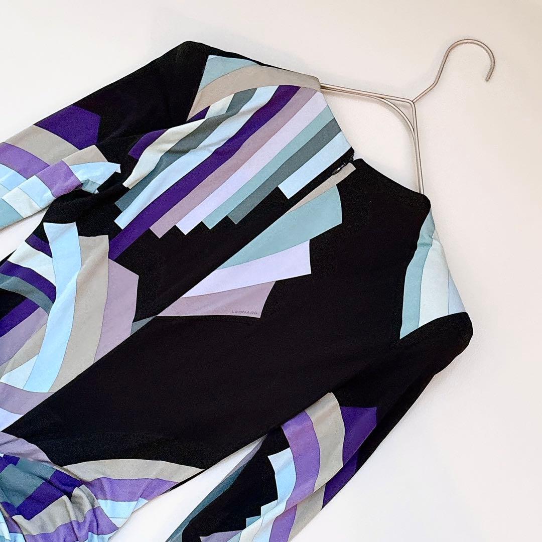 jmgdta 様 レオナールパリ シルク100% ドレープデザインワンピース