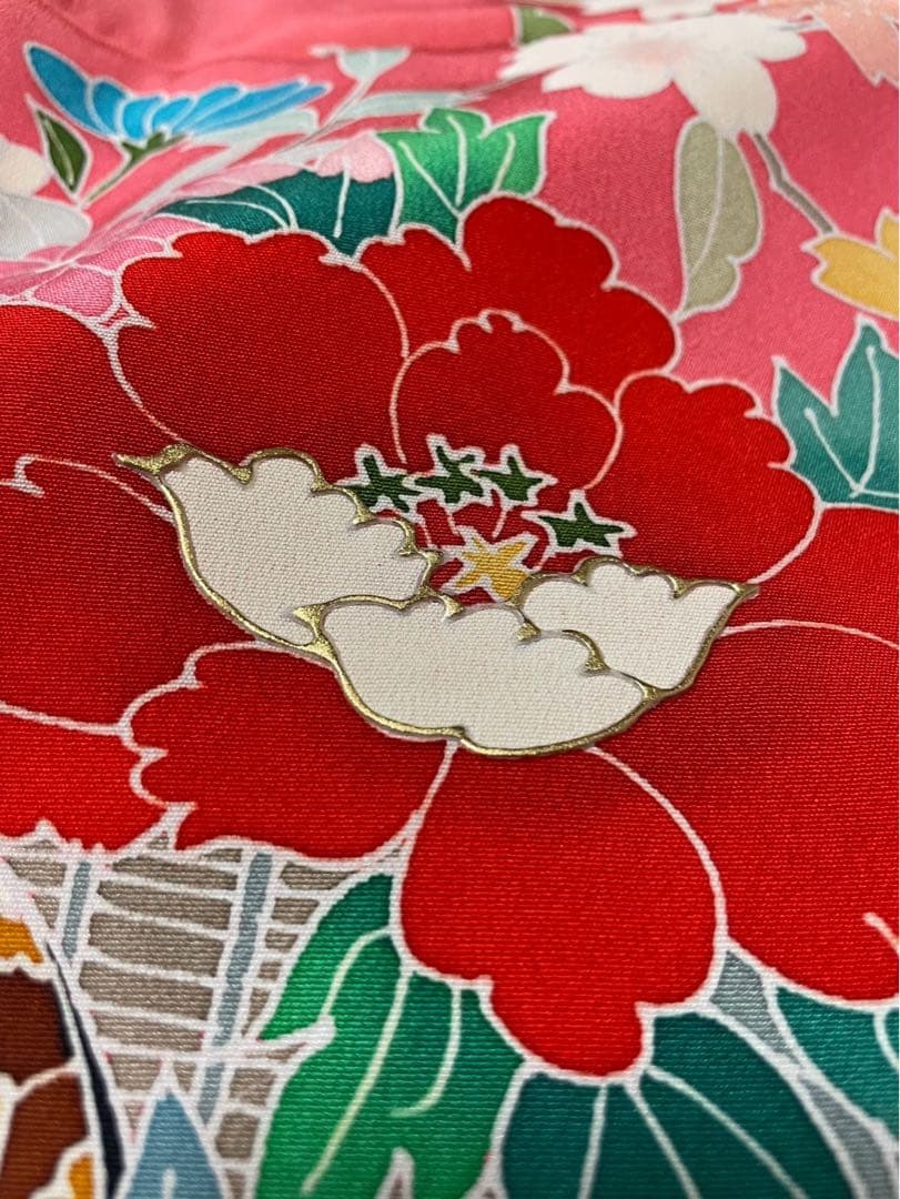 産着　お宮参り　長襦袢付き　正絹　ぼかし　女の子　半襟付き　金彩　辻ヶ花　未使用