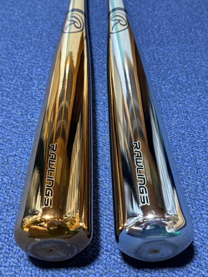 ローリングス 非売品のゴールドバットとシルバーバット 硬式木製バット2本セット