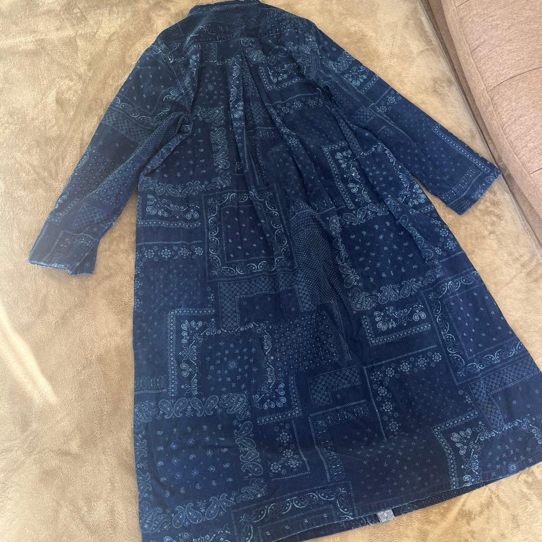 BlueTrick 岡山デニム ペイズリー柄シャツワンピース インディゴ