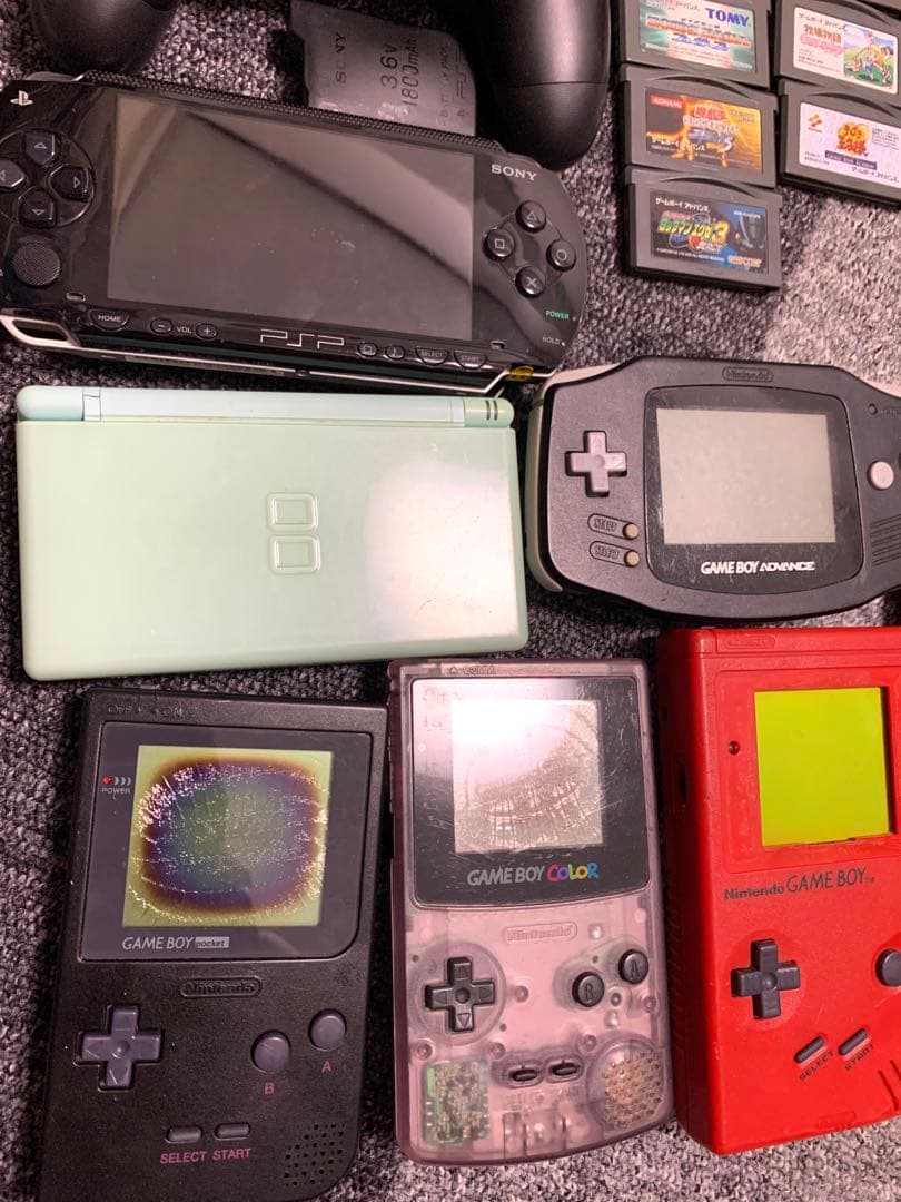 最終値下げ　任天堂＋PSP ジャンク品まとめ売り　本体カセット通信ケーブル付き