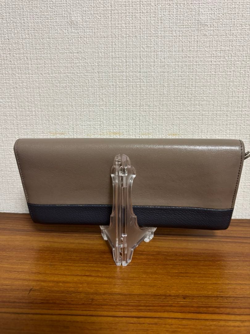 Chloé クロエ バイカラー レザー フラップ長財布 美品