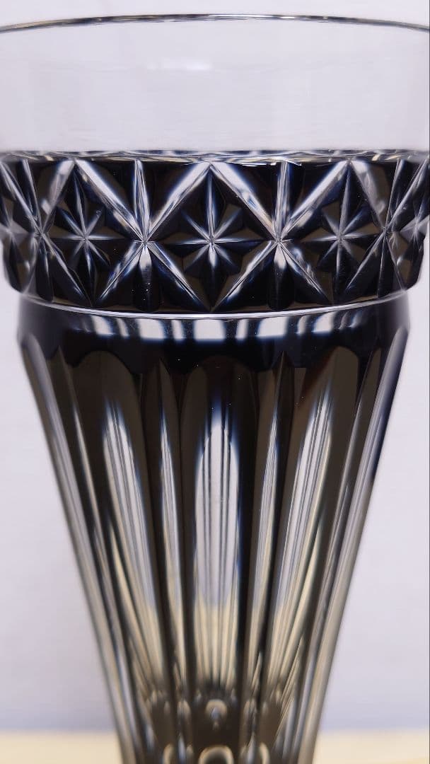 薩摩切子　薩摩びーどろ工芸　シャンパングラス　ブラック