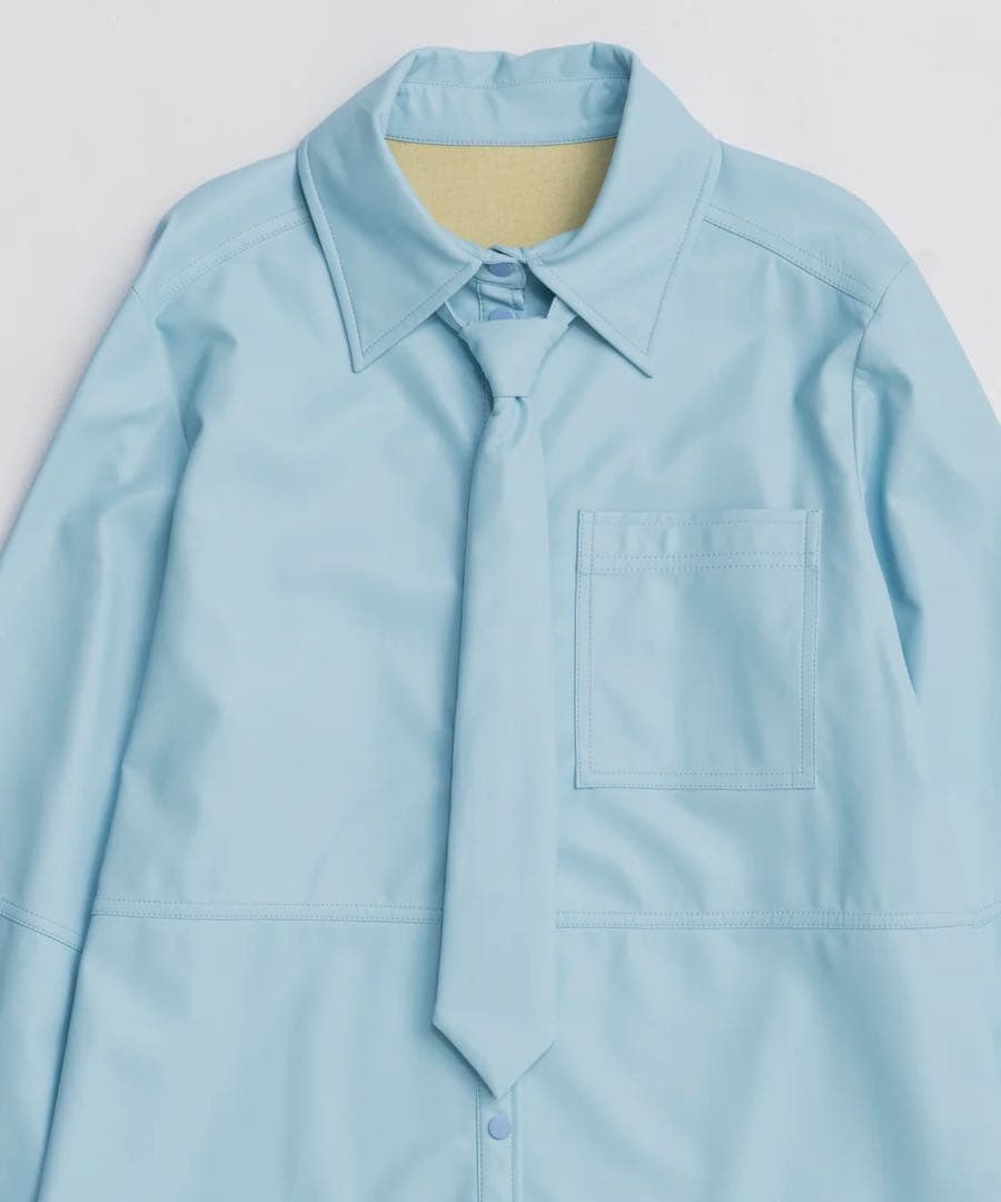 【新品未使用】Vegan Leather Tie Shirt